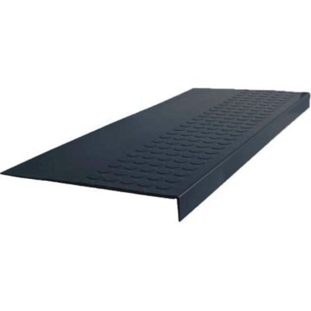 ROPPE Rubber Raised Circular Stair Tread Square Nose 12.06in x 36in Black 36981P100